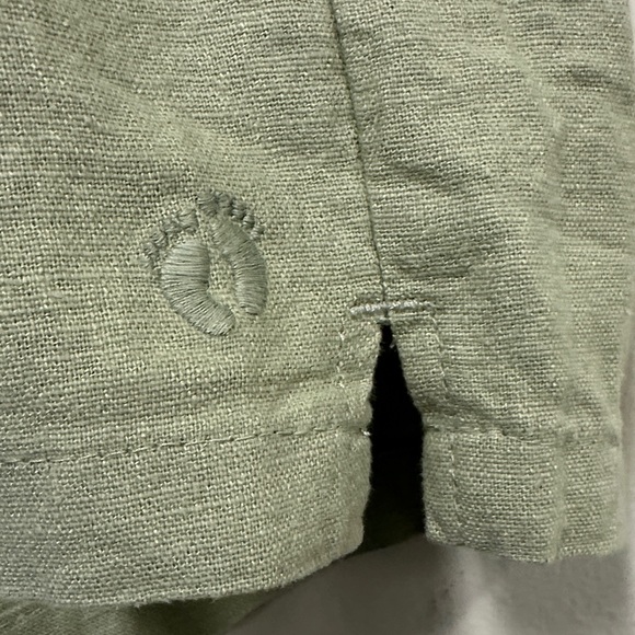 Hang Ten Linen Blend Sage Green High Waist Women's Shorts - Picture 5 of 9